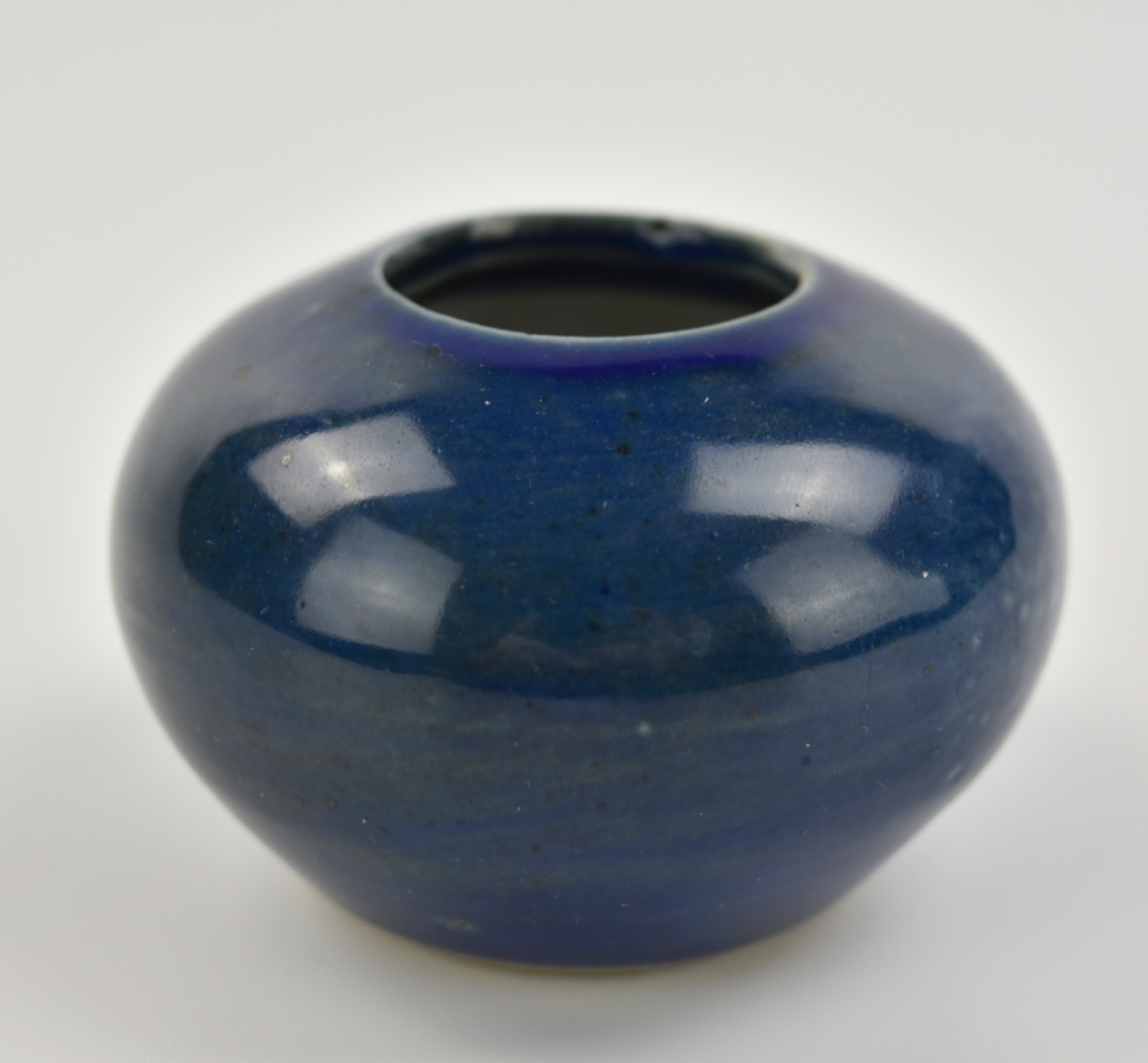 CHINESE BLUE GLAZED WATERPOT,18TH