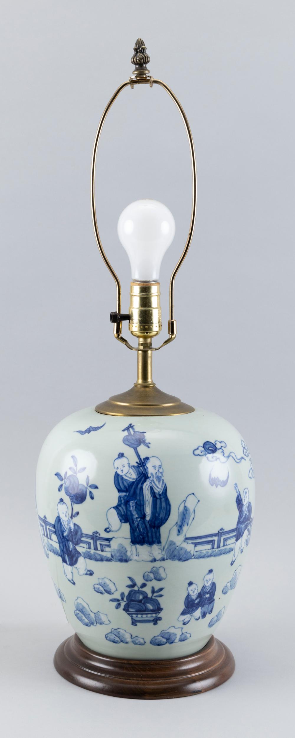 CHINESE BLUE-ON-CELADON PORCELAIN
