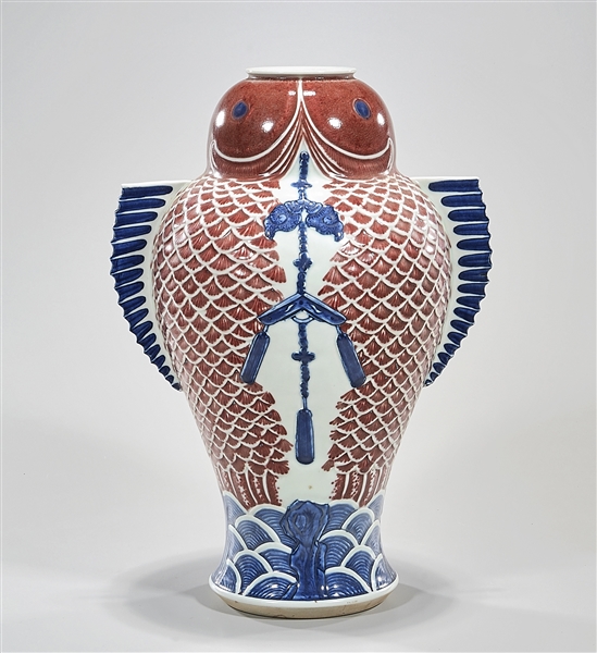 Chinese blue, red and white fish