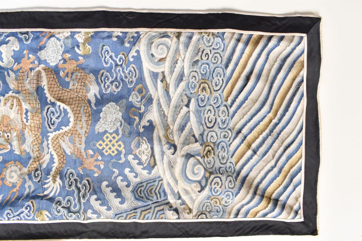 CHINESE BLUE SILK EMBROIDERY OF 2