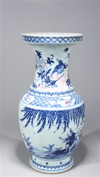 Chinese blue, white, and red