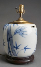 CHINESE BLUE & WHITE BAMBOO DE
