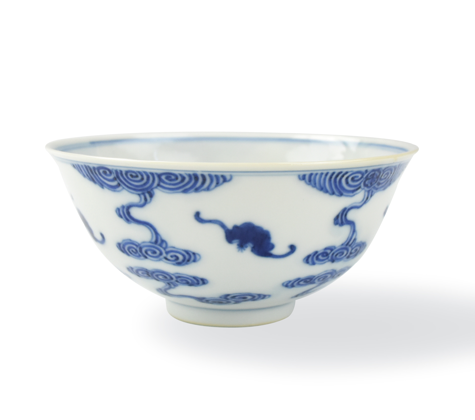CHINESE BLUE & WHITE BAT & CLOUD