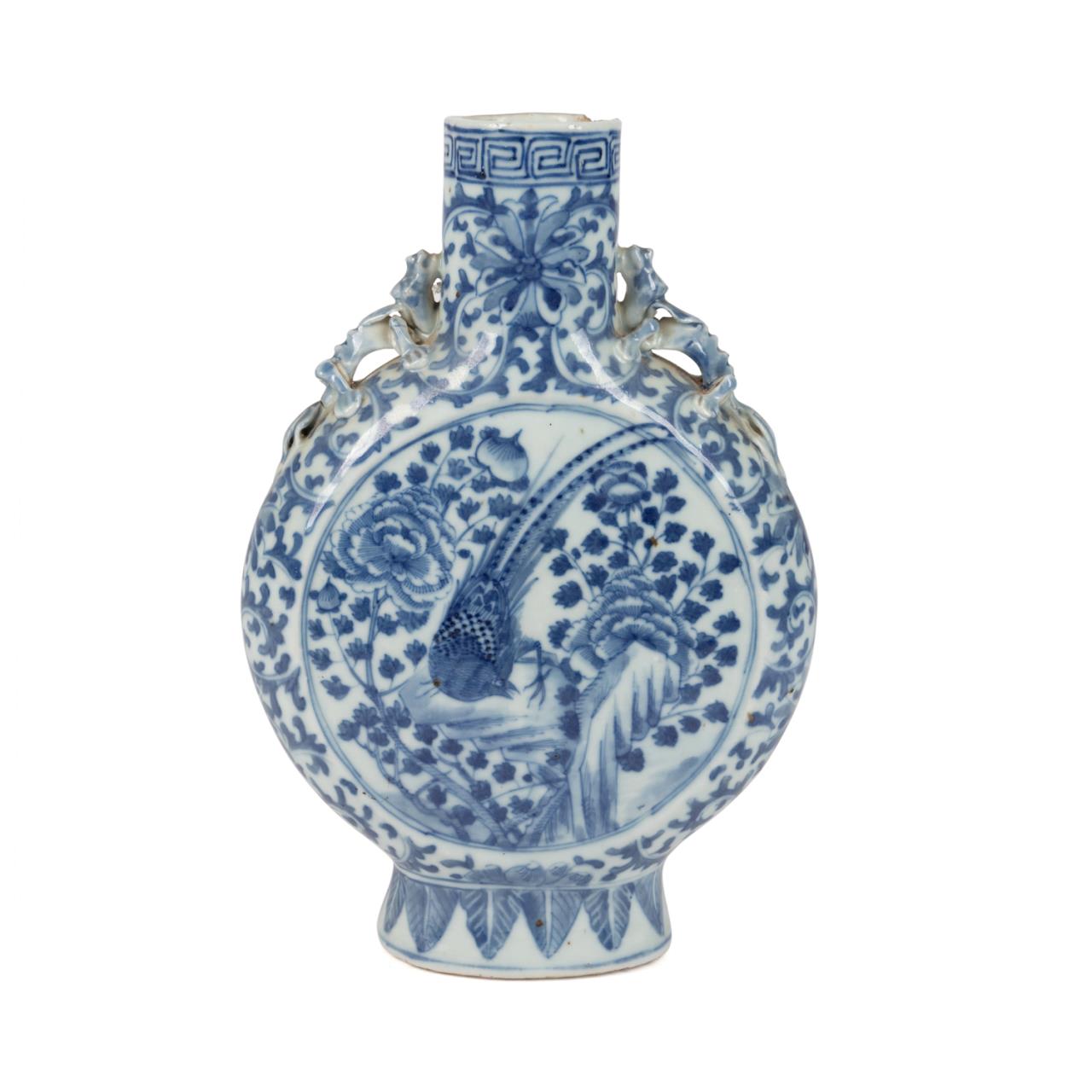 CHINESE BLUE & WHITE BIRD &