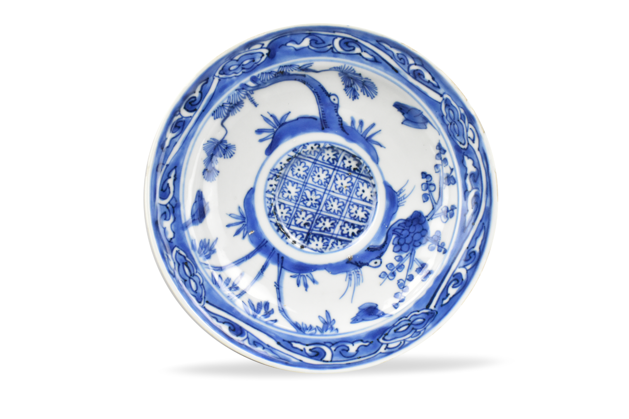 CHINESE BLUE & WHITE BOWL HOLDER,