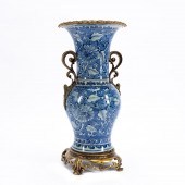 CHINESE BLUE & WHITE BRONZE MO