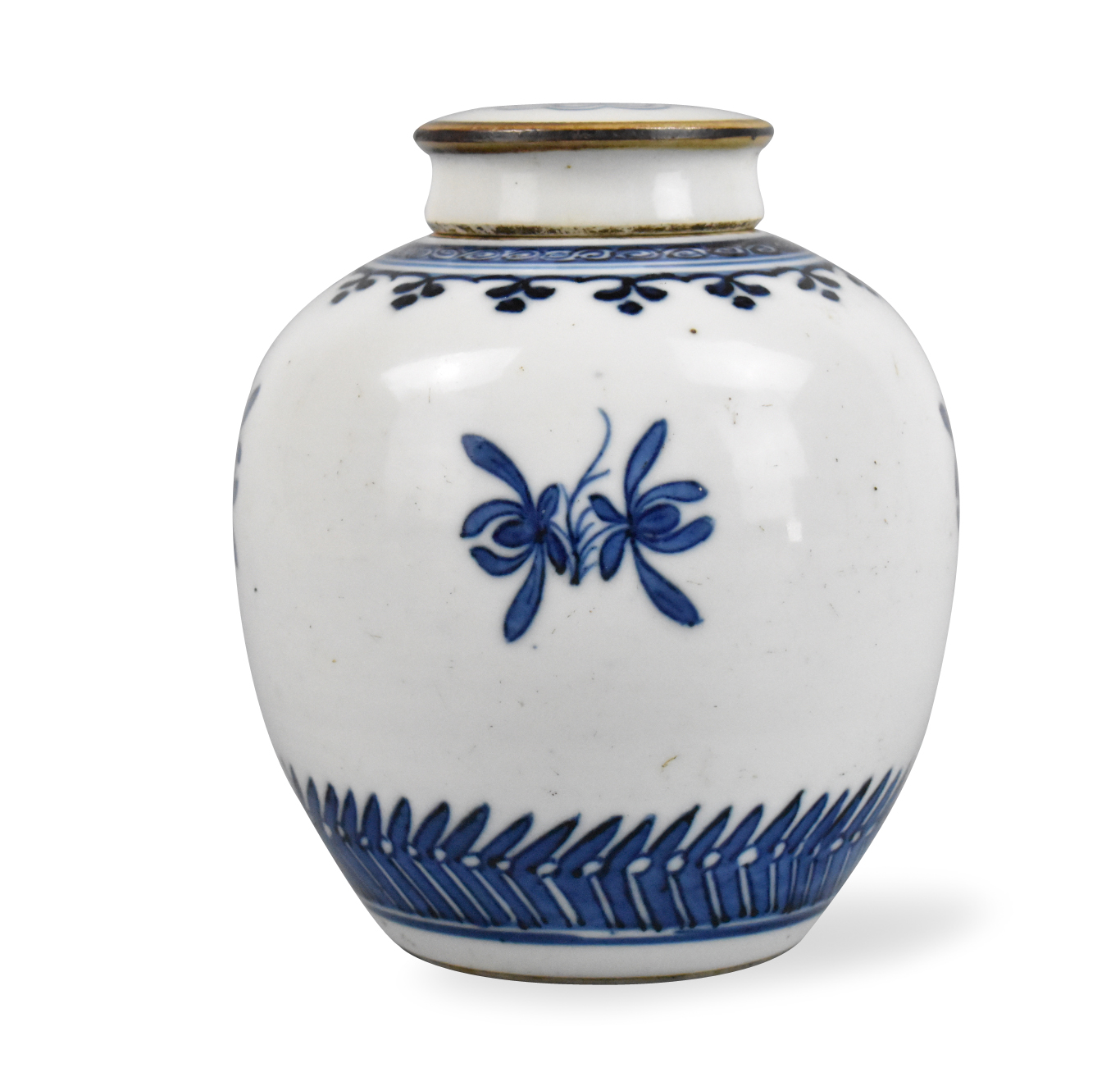CHINESE BLUE & WHITE COVERED JAR