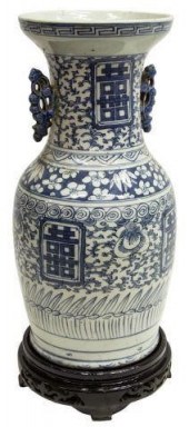 CHINESE BLUE & WHITE DOUBLE HA