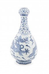 CHINESE BLUE & WHITE DRAGON MO
