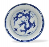 CHINESE BLUE & WHITE DRAGON DI