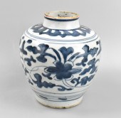 CHINESE BLUE & WHITE FLOARAL J