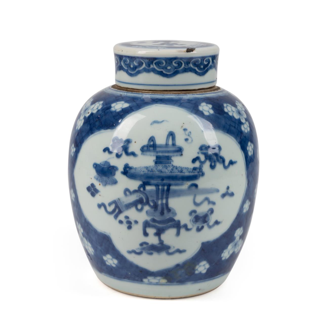 CHINESE BLUE & WHITE GINGER JAR,