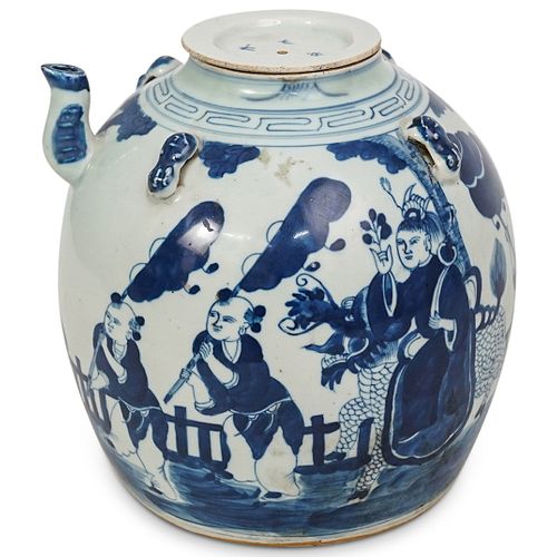 CHINESE BLUE & WHITE GLAZED