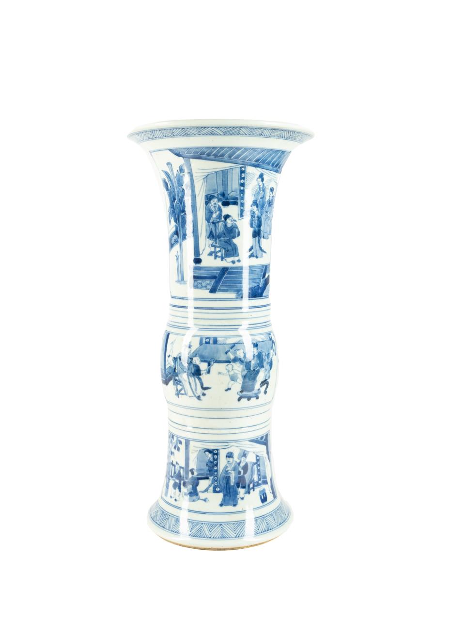 CHINESE BLUE & WHITE GU BEAKER