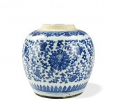 CHINESE BLUE & WHITE JAR W/ LO