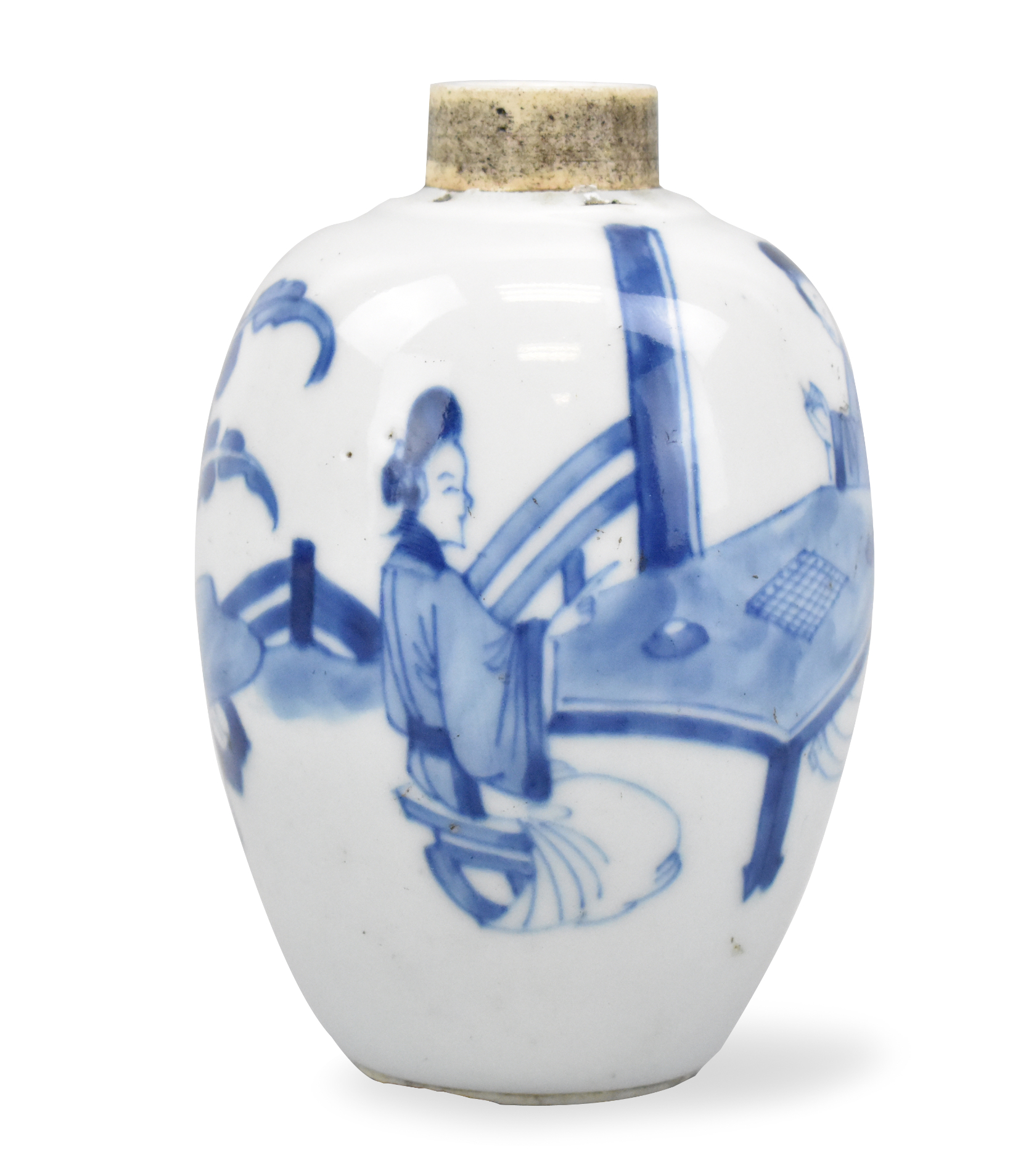 CHINESE BLUE & WHITE JAR W/