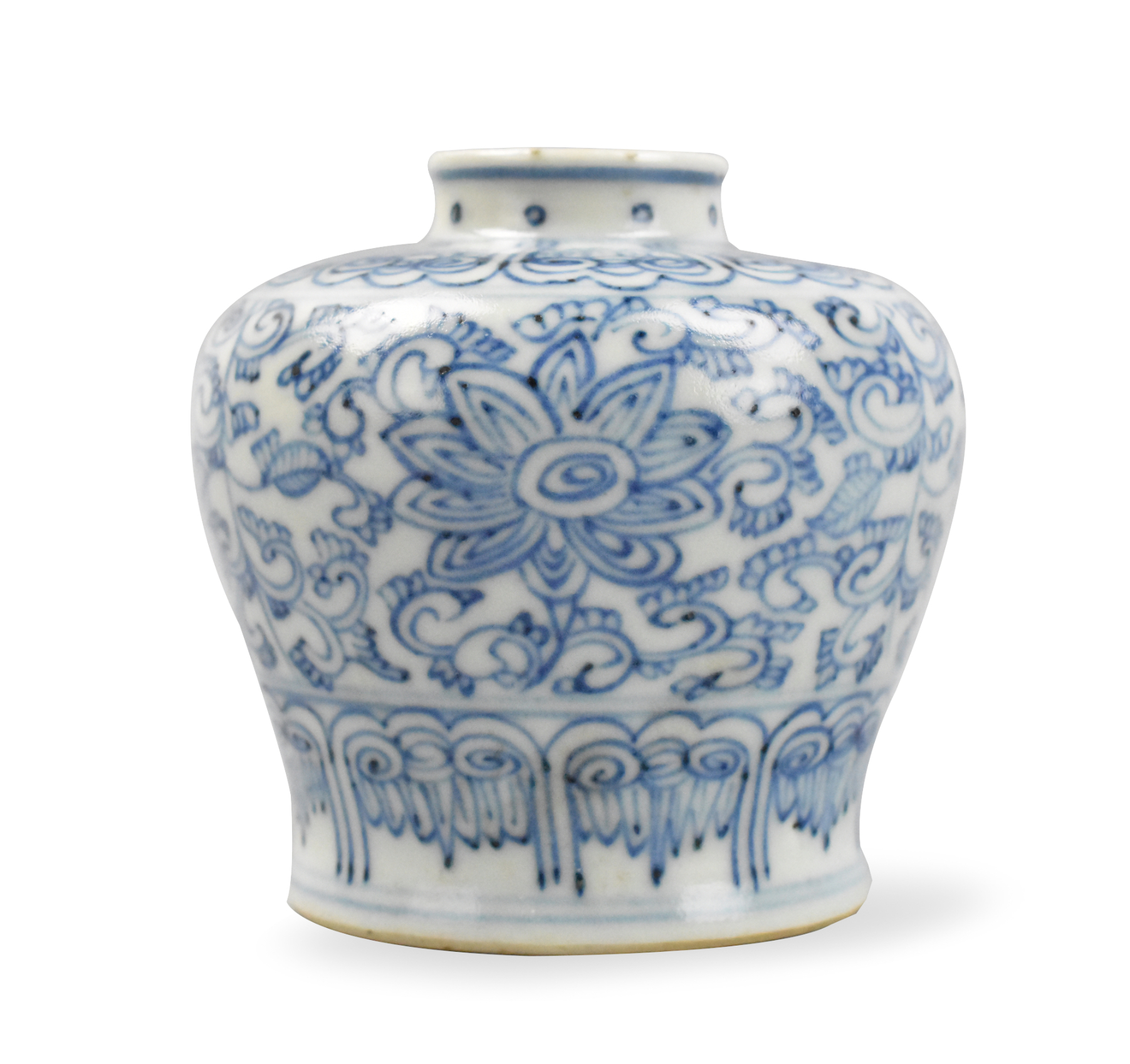 CHINESE BLUE & WHITE JAR W/