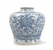 CHINESE BLUE & WHITE JAR W/ SC