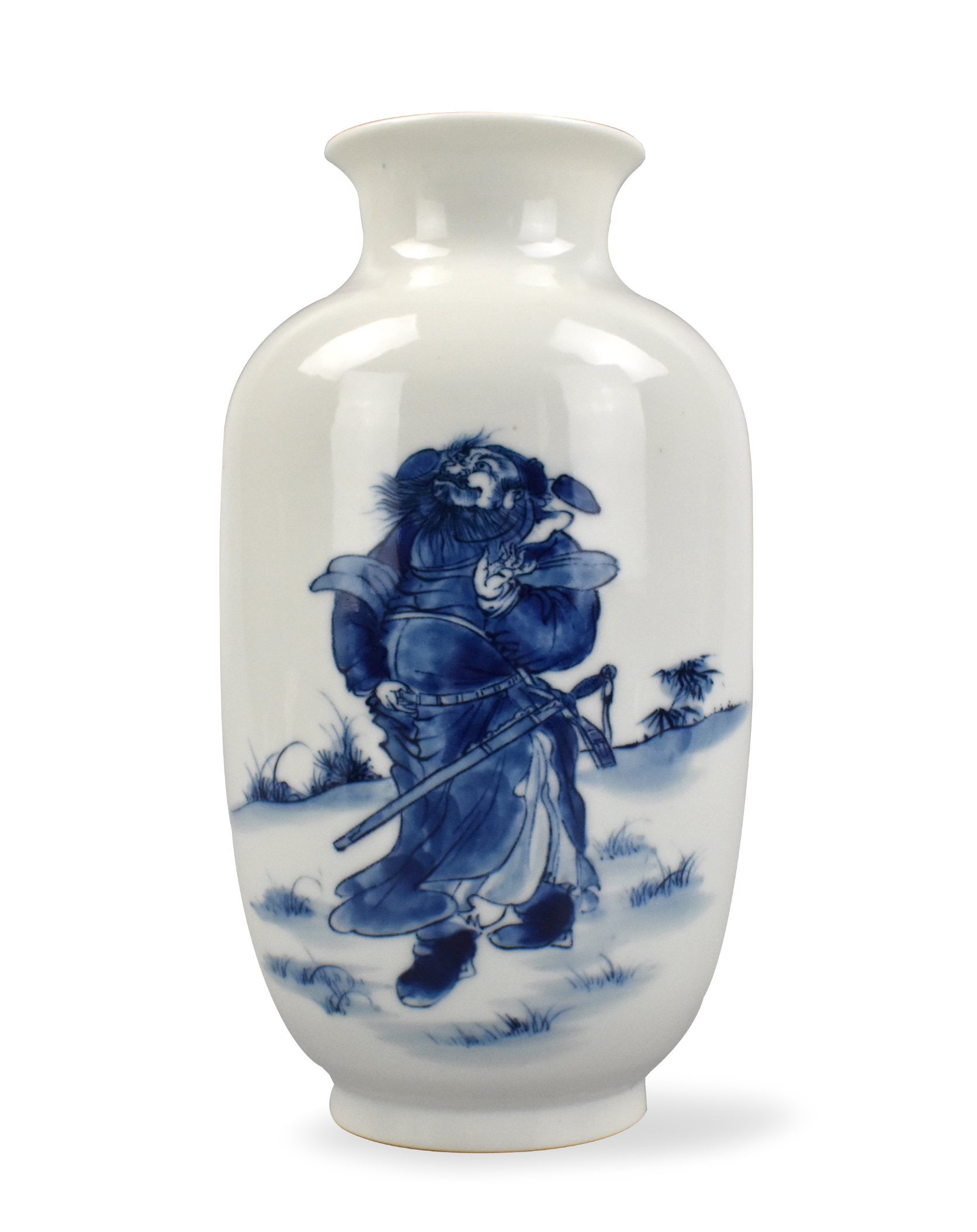 CHINESE BLUE & WHITE LATERN VASE W/