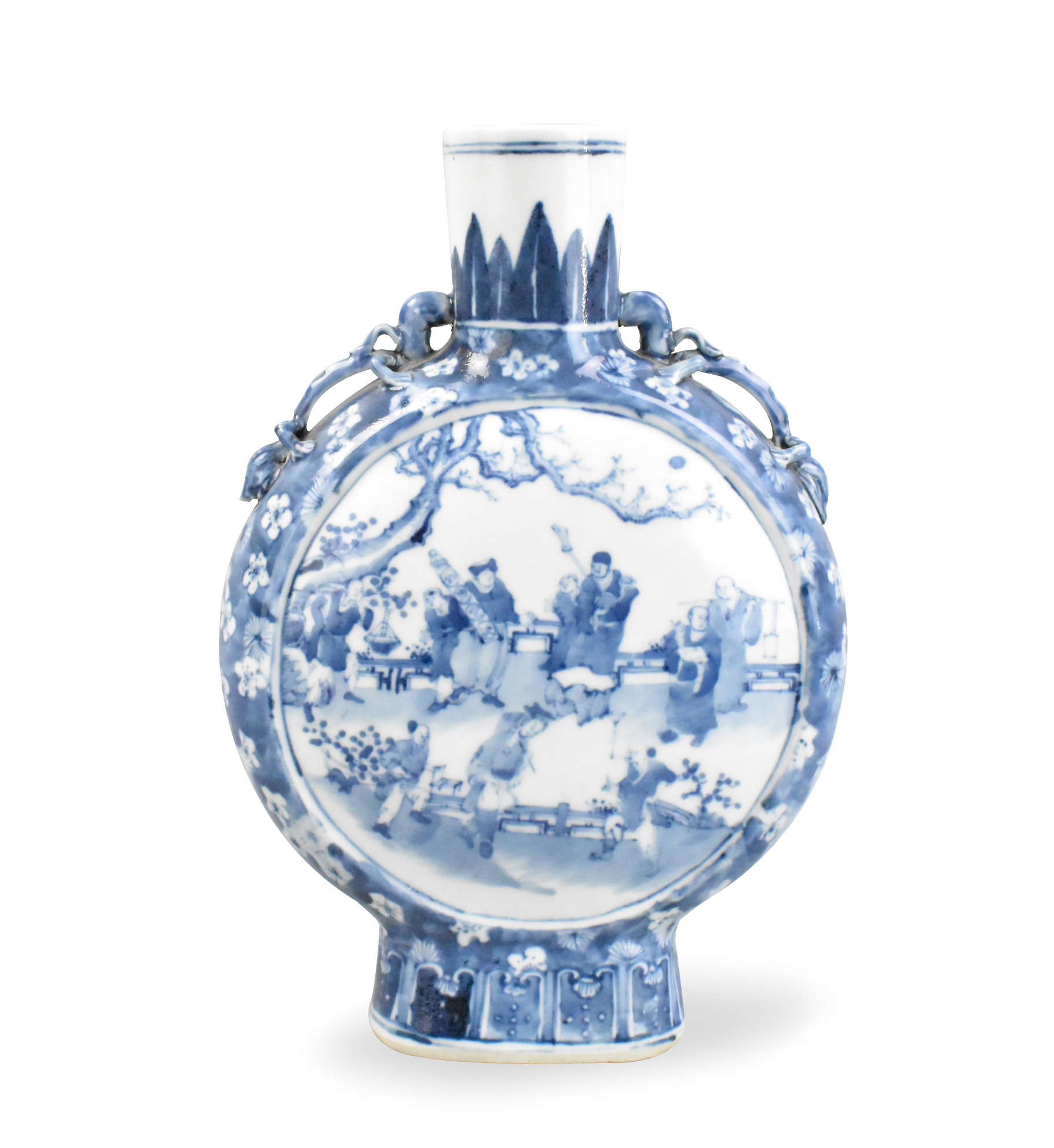 CHINESE BLUE & WHITE MOONFLASK VASE