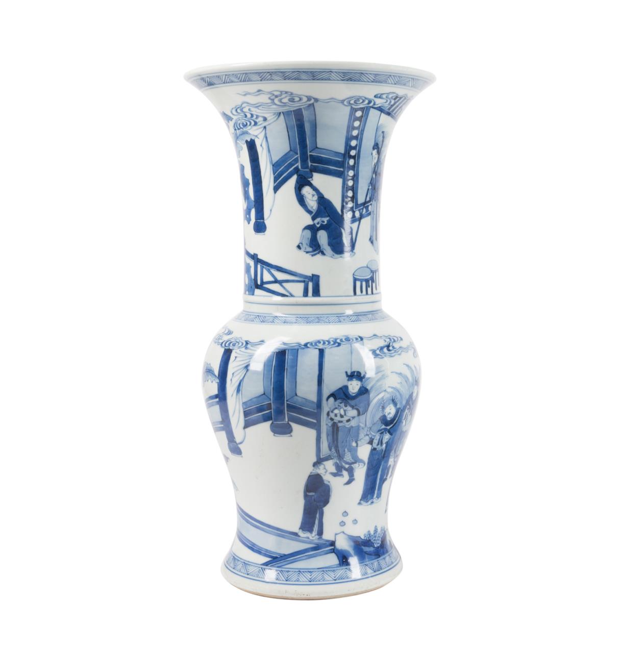 CHINESE BLUE & WHITE PHOENIX TAIL