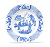 CHINESE BLUE & WHITE PLATE W/