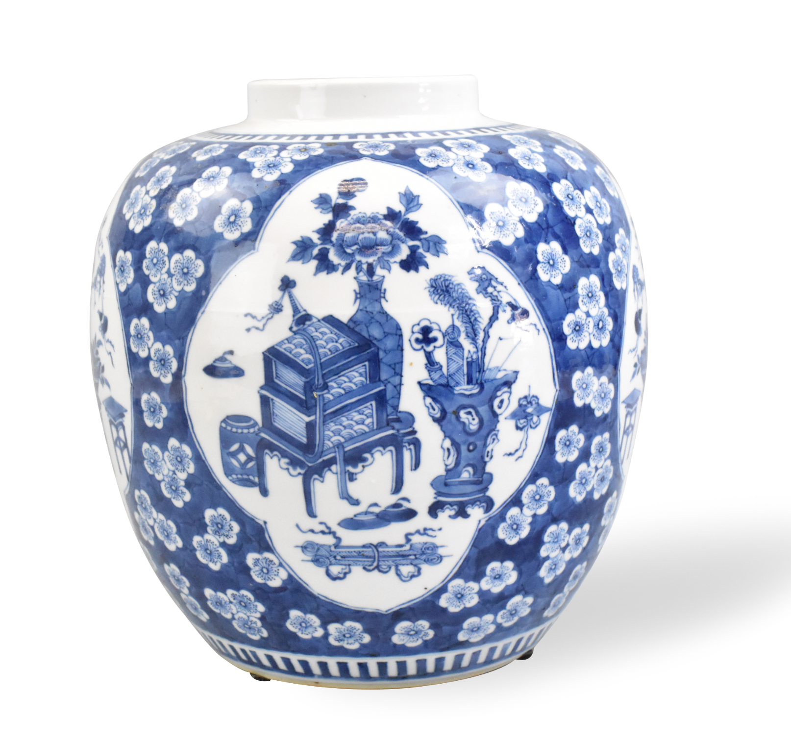 CHINESE BLUE & WHITE PRUNUS JAR,
