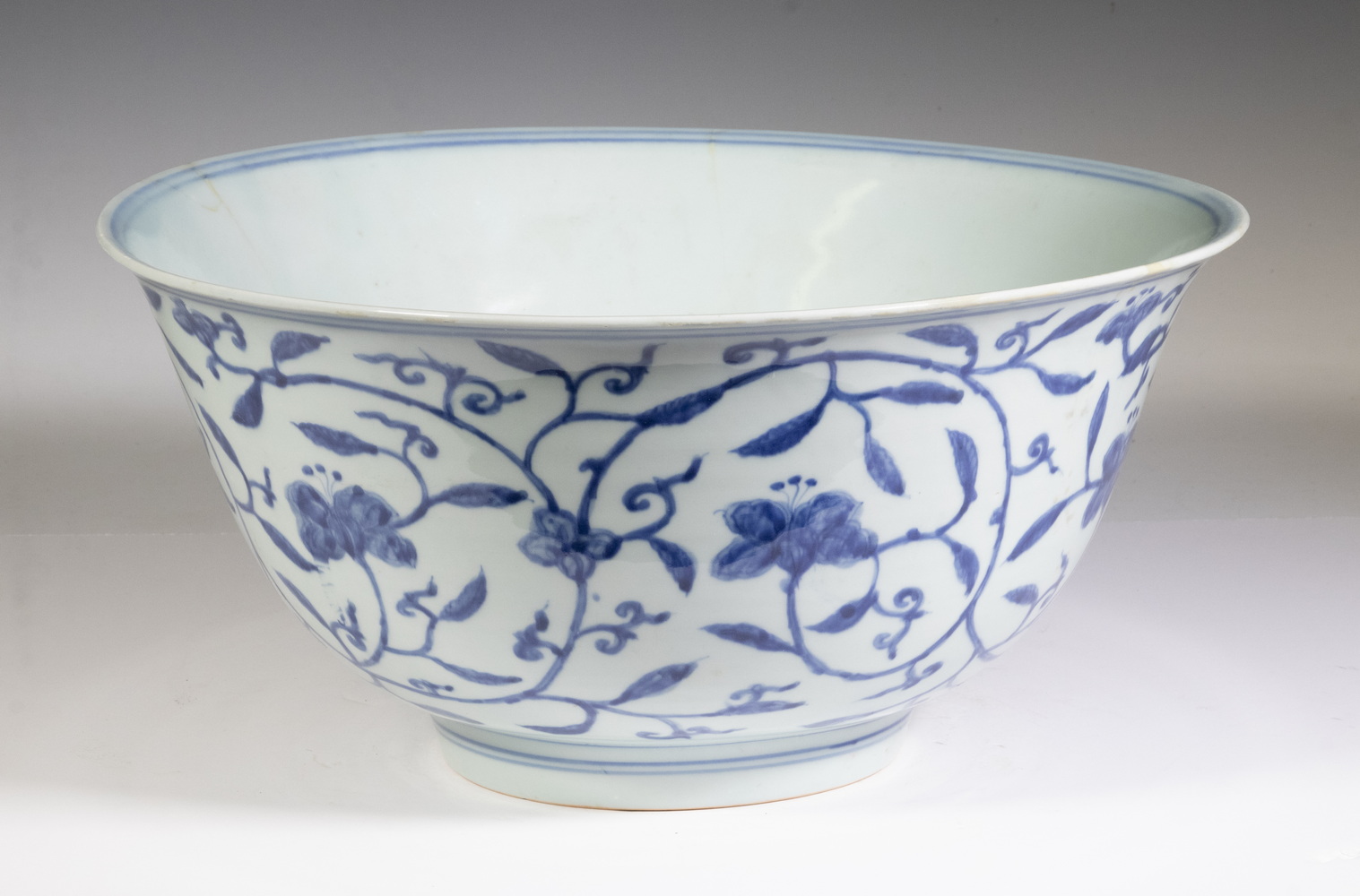 CHINESE BLUE & WHITE PUNCH BOWL -
