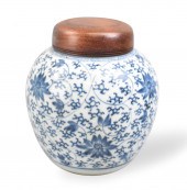 CHINESE BLUE & WHITE SCROLLING