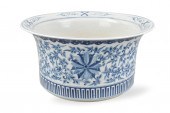 CHINESE BLUE & WHITE SCROLLING