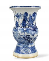 CHINESE BLUE & WHITE SPITTOON