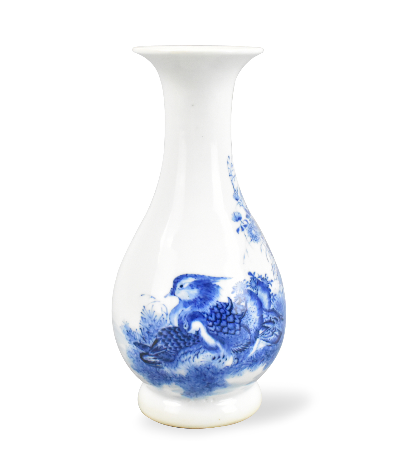 CHINESE BLUE & WHITE VASE W/ BIRD &