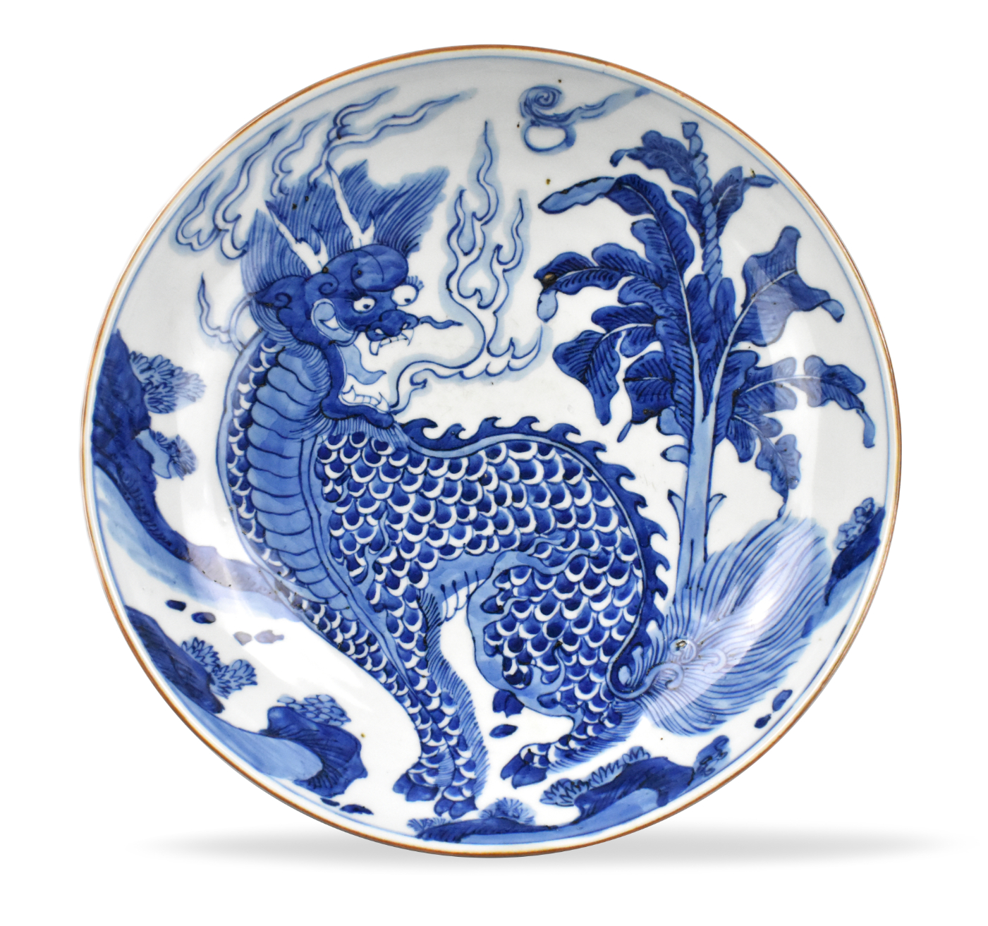 CHINESE BLUE & WHITE W/ KIRIN,