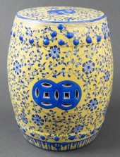 CHINESE BLUE & YELLOW CERAMIC