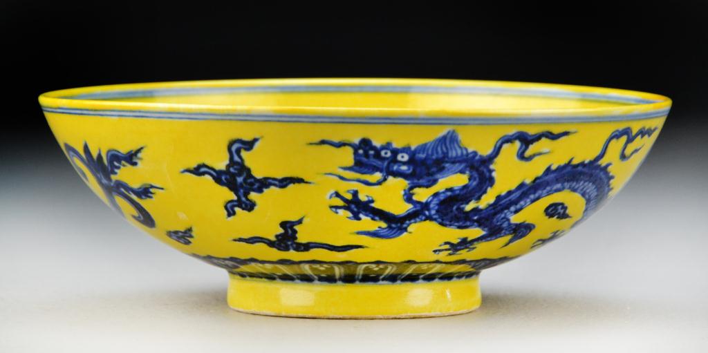 Chinese Blue & Yellow Porcelain