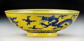 Chinese Blue & Yellow Porcelai
