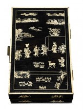 Chinese bone inlaid and black