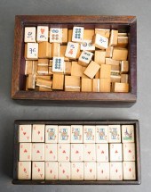 CHINESE BONE MOUNTED BAMBOO MA