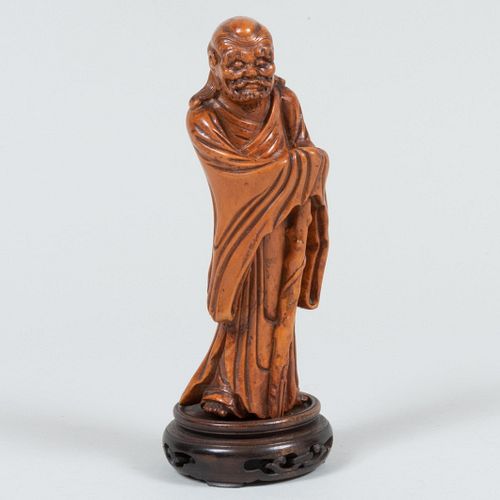 CHINESE BOXWOOD CARVING OF AN