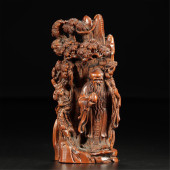 CHINESE BOXWOOD OLD MAN WITH P