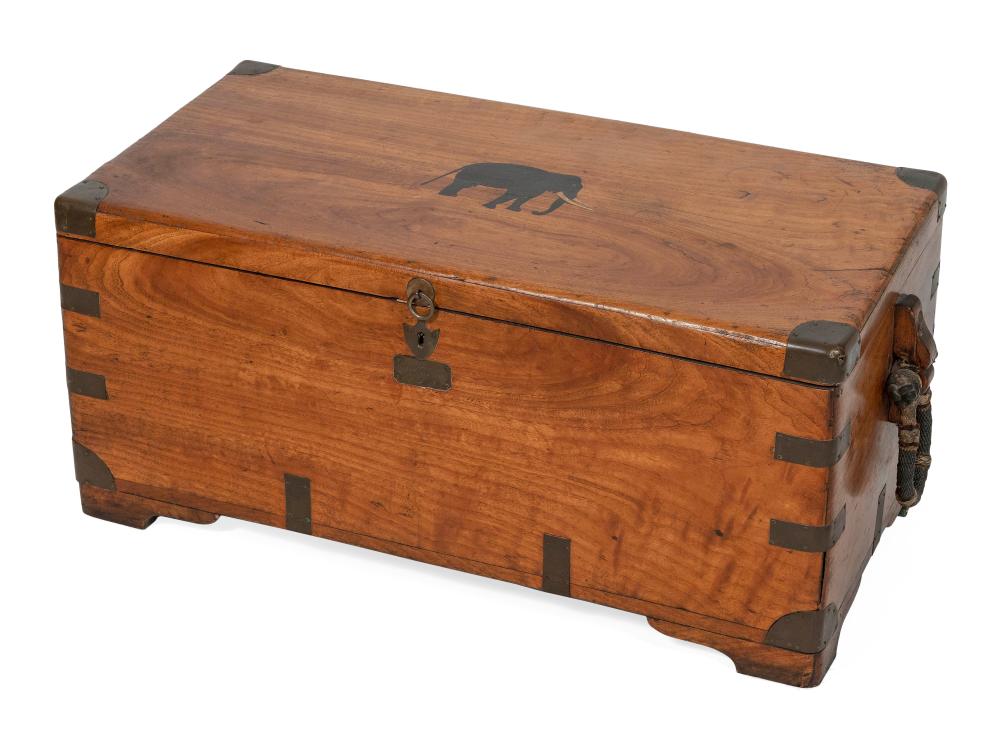 CHINESE BRASS-BOUND CAMPHORWOOD