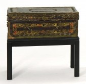 CHINESE BRASS-BOUND LEATHER-CO