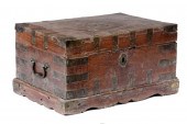 CHINESE BRASS BOUND LOCKBOX -