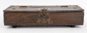CHINESE BRASS BOUND WOODEN SCR