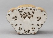 CHINESE BRASS BOX WITH WHITE J