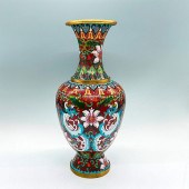 CHINESE BRASS CLOISONNE VASEA