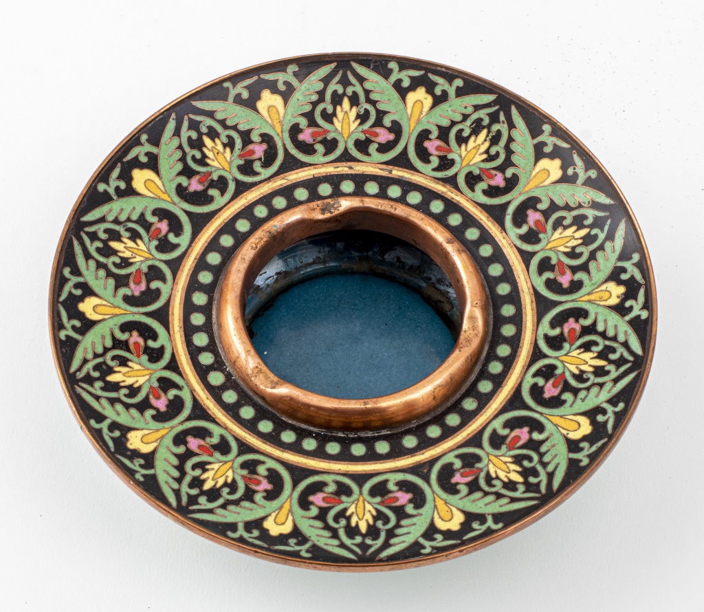 CHINESE BRASS CLOISONNE VIDE