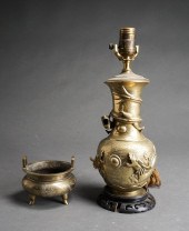 CHINESE BRASS 'DRAGON' VASE MO