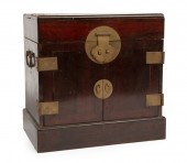 CHINESE BRASS-MOUNTED HARDWOOD