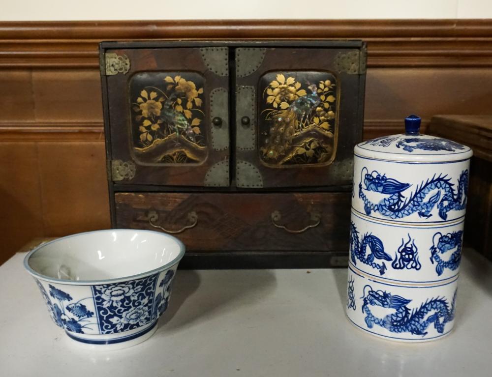 CHINESE BRASS MOUNTED HARDWOOD
